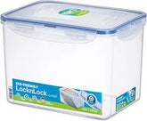 LocknLock Easy Essentials clear rectangular airtight food storage container with blue lid, 16.5-cup capacity for pantry storage