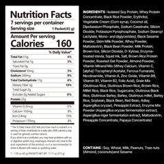 Flimeal Black Sesame Protein Shake Pouch, With Crunchy Protein Balls (7 Packs X 1.59 oz)