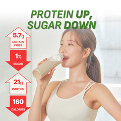 Flimeal GreenTea Matcha Protein Shake Pouch, With Crunchy Protein Balls (7 Packs X 1.59 oz)