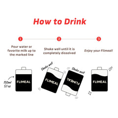 Flimeal Black Sesame Protein Shake Pouch, With Crunchy Protein Balls (7 Packs X 1.59 oz)