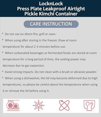 Lock & Lock BPA Free Rectangular Pickle Kimchi Press Ferment Storage Container (3.6L)