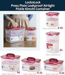 Lock & Lock BPA Free Rectangular Pickle Kimchi Press Ferment Storage Container (3.6L)