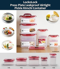 Lock & Lock BPA Free Rectangular Pickle Kimchi Press Ferment Storage Container (3.6L)