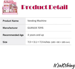 It'saKthing_Hello Drink Juice Dispenser Mini Vending Machine Toy Set : Pink and White