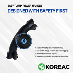 Easy Turn Plus Concept Safe Slim Power Handle Car Vehicle Steering Wheel Spinner Knob_Blue