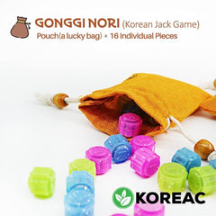 Gonggi Konggi Gong Gi Korean Jacks Jack Stone Game 15Pieces Brain Game a Lucky Bag_Made in Korea