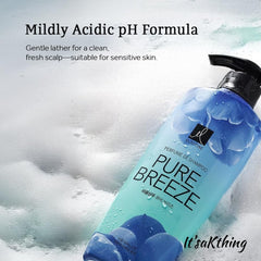 Elastine Perfumed Pure Breeze Shampoo & Conditioner Set 600ml x 2 K-Beauty Hair Treatment Silky Hair Care