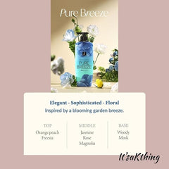 Elastine Perfumed Pure Breeze Shampoo & Conditioner Set 600ml x 2 K-Beauty Hair Treatment Silky Hair Care