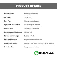 Korean Mugwort Powder 300g_1 Pack, 고운쑥가루 Fresh Herb Boehmeria Nivea