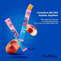It'saKthing Easy Morning Jelly Stick, For better Morning, Before and after dirnk Alcohol 18g*10 Sticks_ Peach Flavor