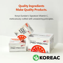Korea Koryo Eundan High Potency Vitamin C 1000mg, 180 Tablets (6-Month Supply), Individually Packed for Freshness &amp; Portability/Korea 고려은단180