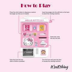 It'saKthing_Hello Drink Juice Dispenser Mini Vending Machine Toy Set : Pink and White