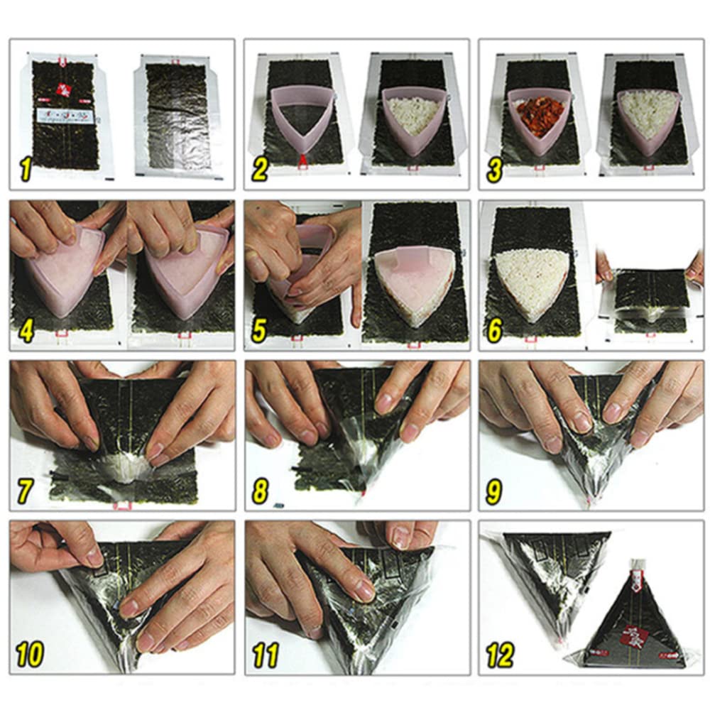 How to wrap triangular onigiri rice balls using Korean gim seaweed
