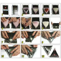 How to wrap triangular onigiri rice balls using Korean gim seaweed
