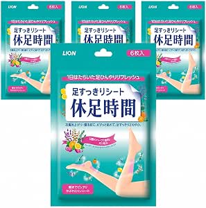 LION Kyusoku Jikan cooling gel sheets for legs, 24 sheets in 4 packs
