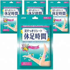 LION Kyusoku Jikan cooling gel sheets for legs, 24 sheets in 4 packs