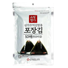 Samhae unseasoned roasted seaweed sheets for triangle rice balls, 50 sheets