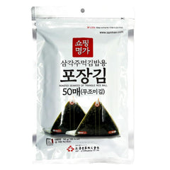 Samhae unseasoned roasted seaweed sheets for triangle rice balls, 50 sheets